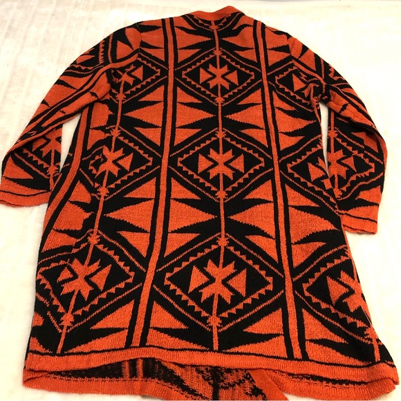 BOGO Free🦋 John Fashion Long Open Front Aztec Pattern Cardigan - Picture 12 of 14